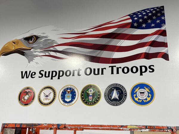 We support our Troops vinyl wall graphics in CT