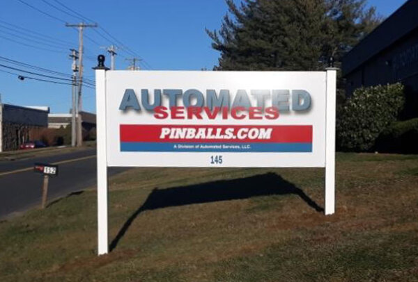 Business signs for Automated Services installed by Paragon Signs and Graphics in Connecticut