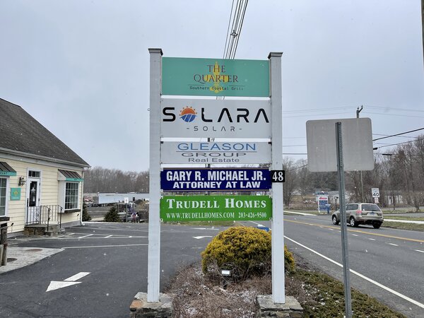 Outdoor post and panel sign made by Paragon Signs and Graphics in Connecticut
