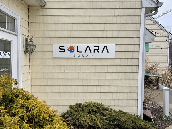 Solar exterior building sign made in CT