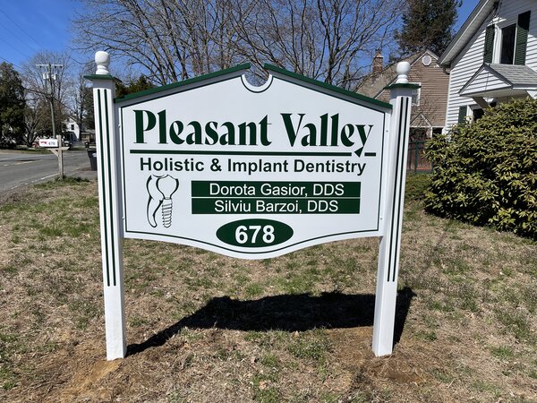 Monument sign for dental clinic made by Paragon Signs and Graphics in Connecticut
