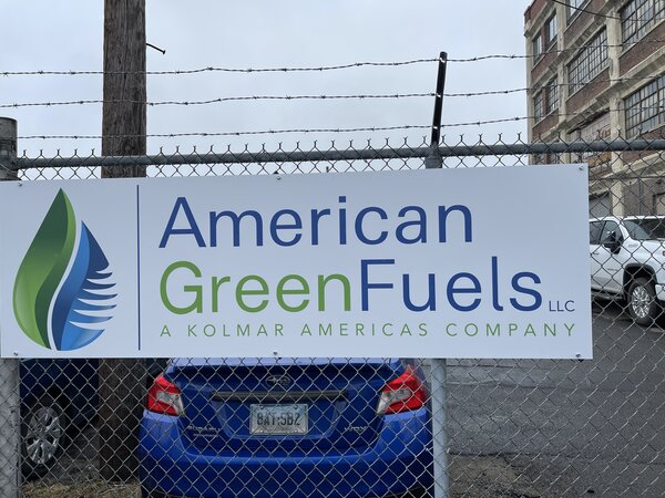 Exterior panel sign for American Green Fuels by Paragon Signs and Graphics in Connecticut