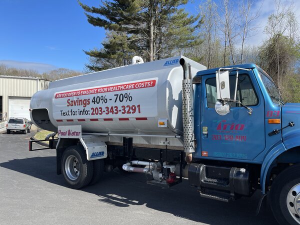 Vehicle graphics on water tanker by Connecticut Sign Company