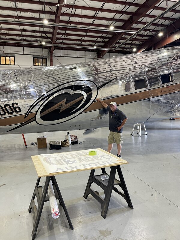 Custom vinyl graphics on airplane installed by Paragon Signs & Graphics in Connecticut