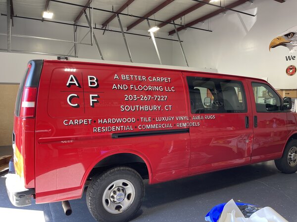 Carpet and Floring LLC car graphics by Connecticut Sign Company