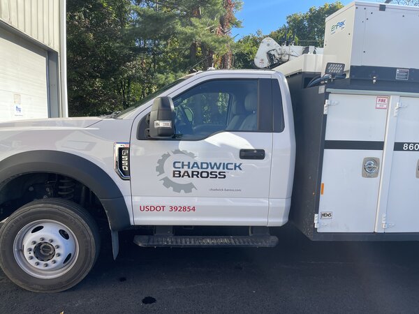 Chadwick Baross truck graphics printed by Connecticut Sign Company
