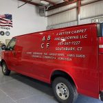 Commercial graphics on Carpet and Floring LLC van by Connecticut Sign Company