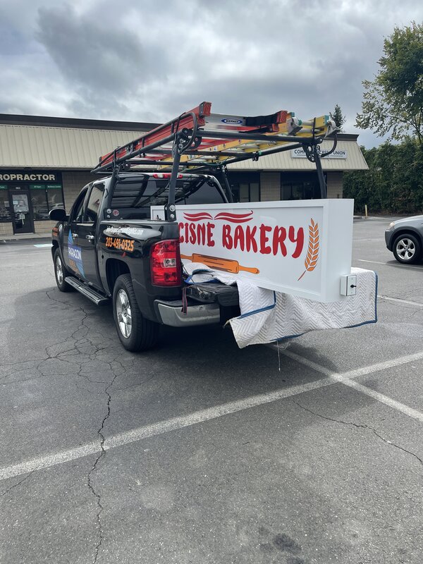 Exterior lightbox sign for bakery made by Connecticut Sign Company