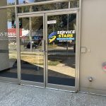 Storefront window graphics of service stars designed by Paragon Signs & Graphics in Connecticut