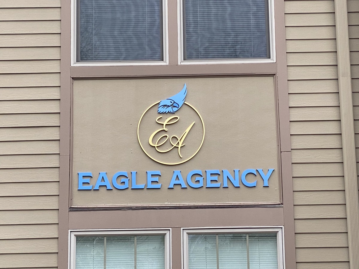 Acrylic letters and logo of Eagle Agency
