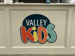 Lobby sign of Valley Kids